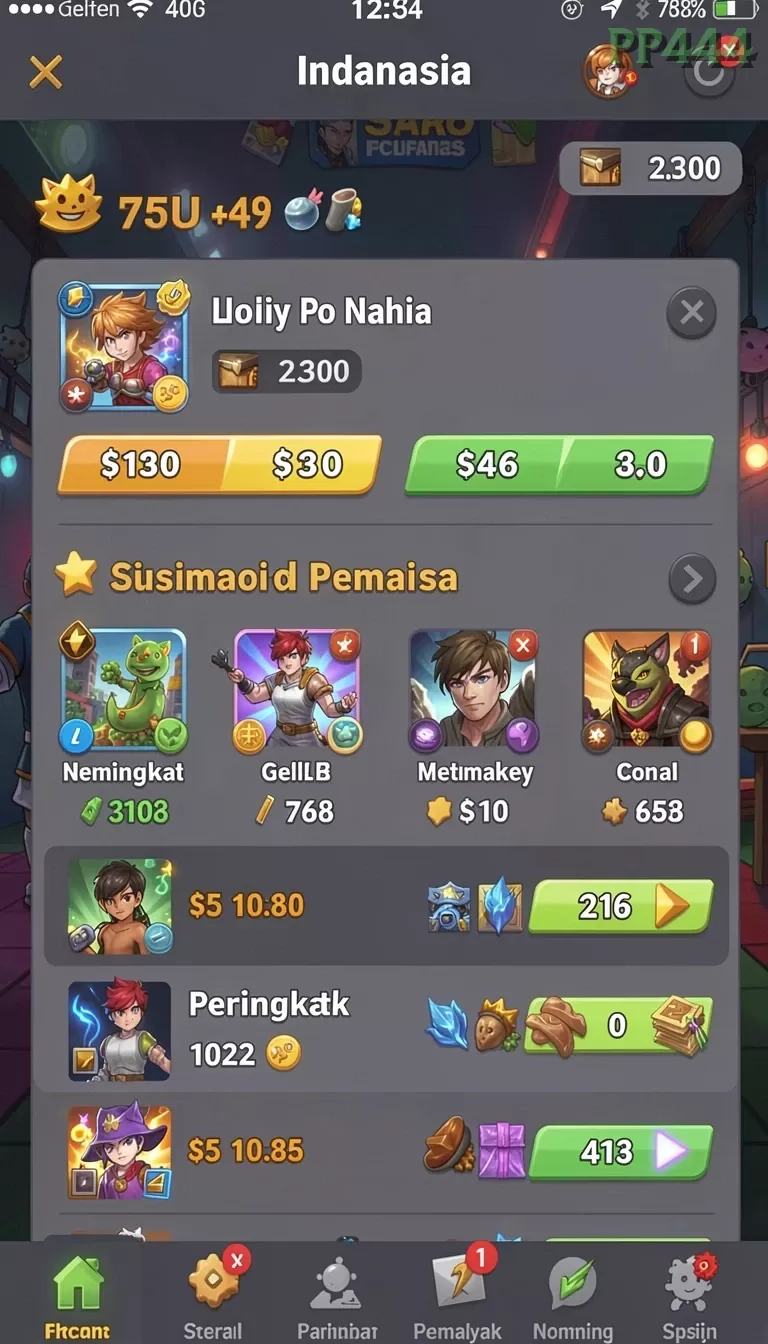 Cuplikan layar QTGAME — pengaturan akun
